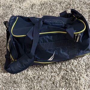 Nautica Dark Blue Duffel with Bright Yellow Trim